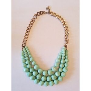 Teal & Gold Chunky Statement Necklace